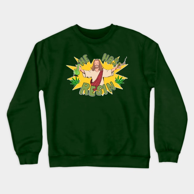 Pot Smoking Jesus Crewneck Sweatshirt by DOOZER85 